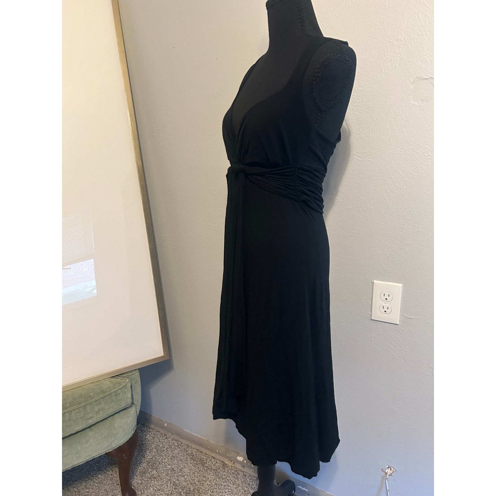 Miss Sixty Black Knot Front Maxi Dress Made In Italy Size 7 Nwt Y2k — image 2 of 8
